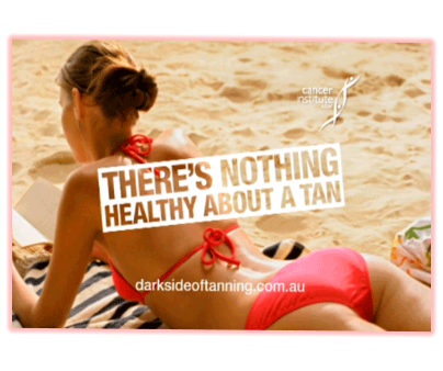 skin cancer from sun damage ad.